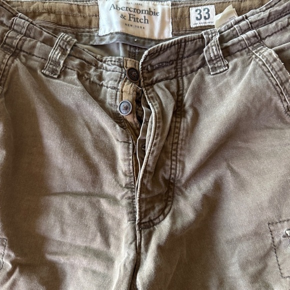 Vtg Abercrombie & Fitch Cargo Shorts Mens 33 Paratrooper Heavy Distressed Y2k - Picture 3 of 11